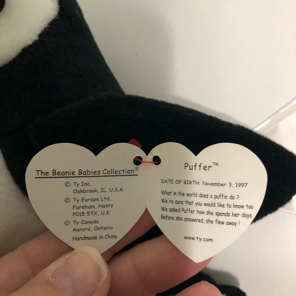 Ty beanie baby collection‎ Plush Puffin with orange and Black Features